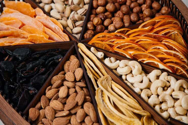 تصویر 1 از میوه خشک مخلوط بسته بندی + میوه های مرغوب و بافتی تازه